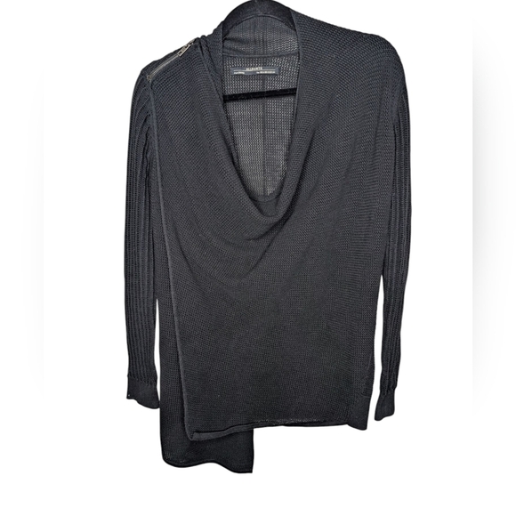 All Saints Drina Drape Cardigan Sweater sz 2 - Picture 3 of 8